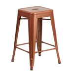 Metal Backless Bar Stool -  Copper