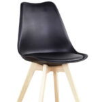 Dining chair black with wooden legs