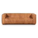 Brown 86" Leather Sofa